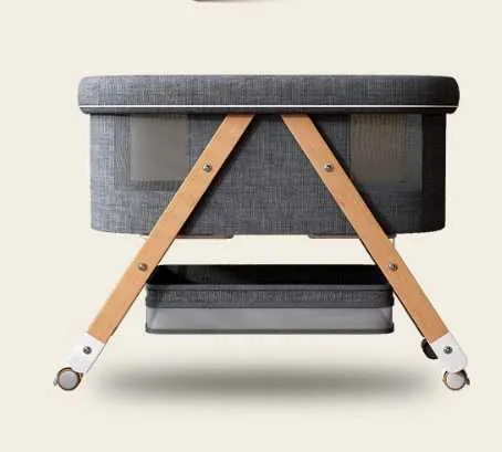 سرير أطفال بتصميم حديث قابل للطي من القطن . Modern Design Foldable Cotton and Wood Baby Bed