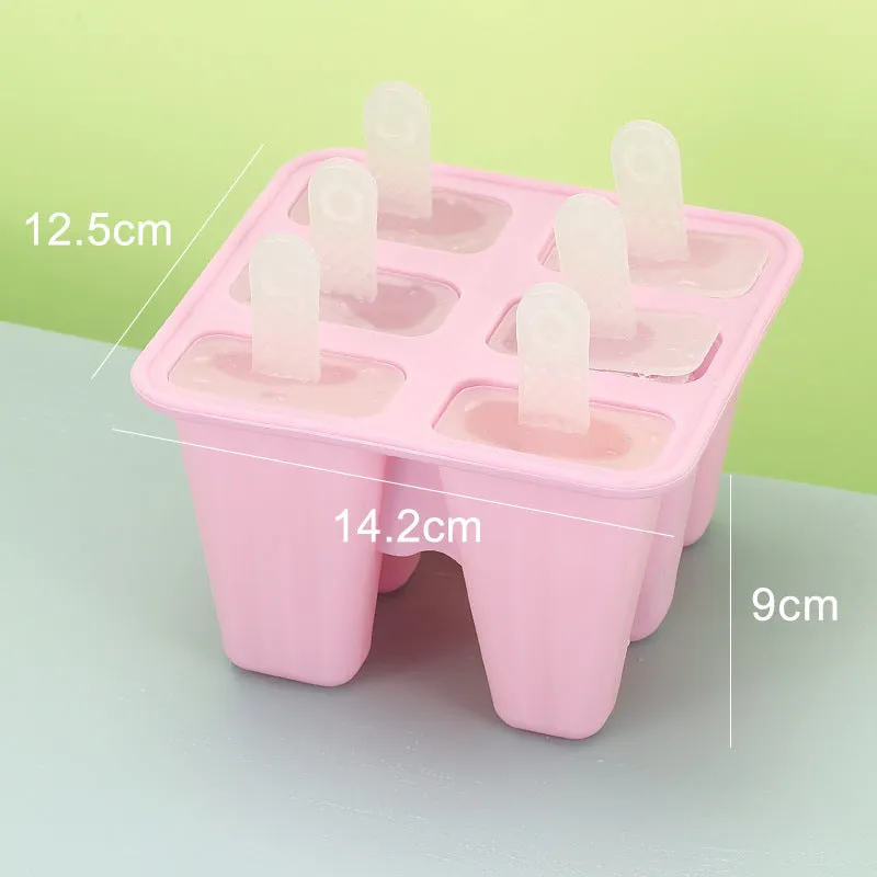 6-Cavity Reusable Silicone Ice Pop Molds