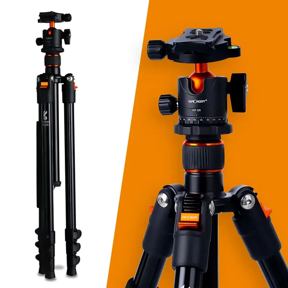 64.17 Inch Camera Tripod for Dslr Camera Portable Compact Aluminum with 360 Degree Ball Head Quick Release