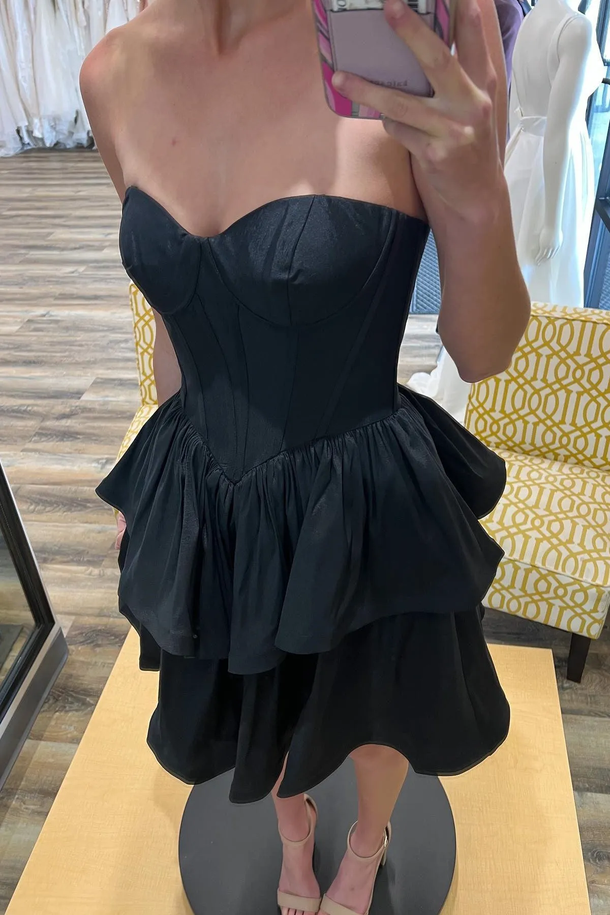 Black Sweetheart Multi-Layer A-Line Short Party Dress