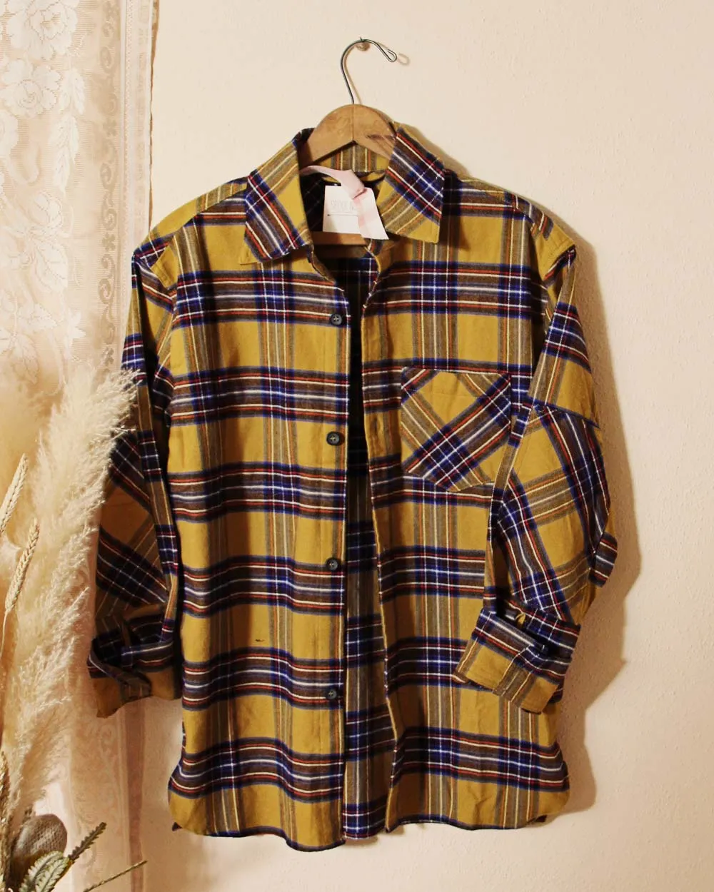 Dried Leaves Cozy Plaid Shirt