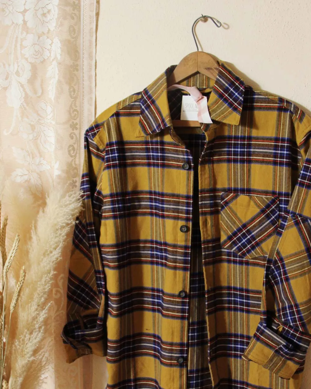 Dried Leaves Cozy Plaid Shirt