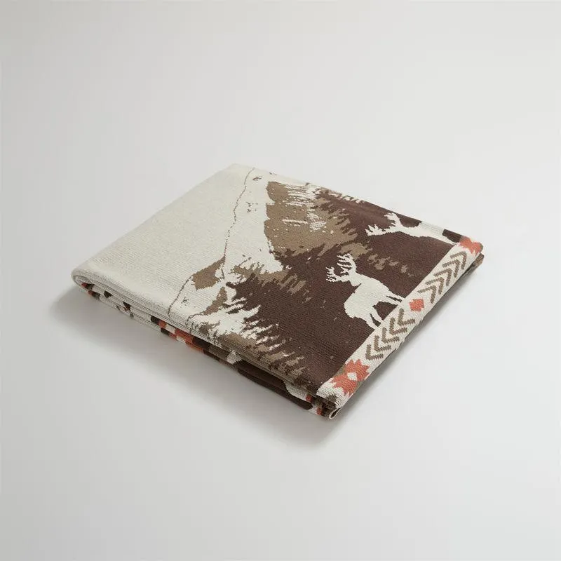 Environmental Protection Design Elk Mountain Forest Reflection Throw Blanket