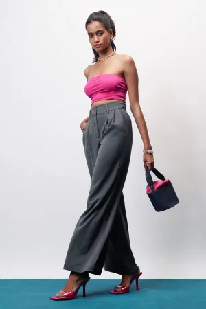 Gull Grey Adjustable Korean Pants