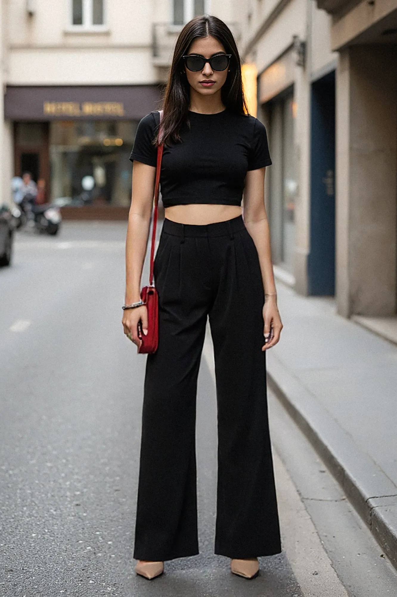 Still Black Adjustable Korean Pants
