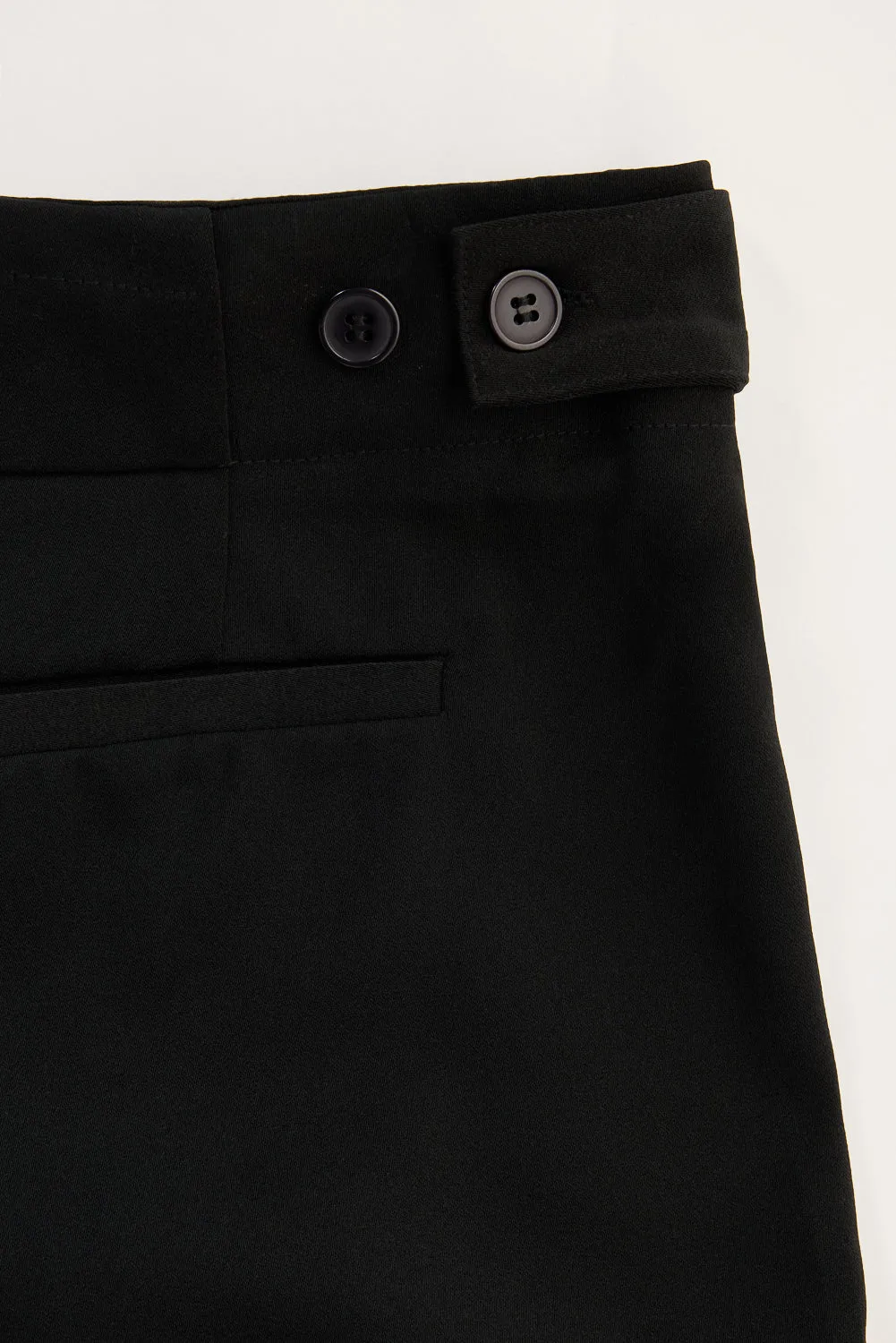 Still Black Adjustable Korean Pants