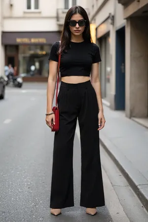 Still Black Adjustable Korean Pants