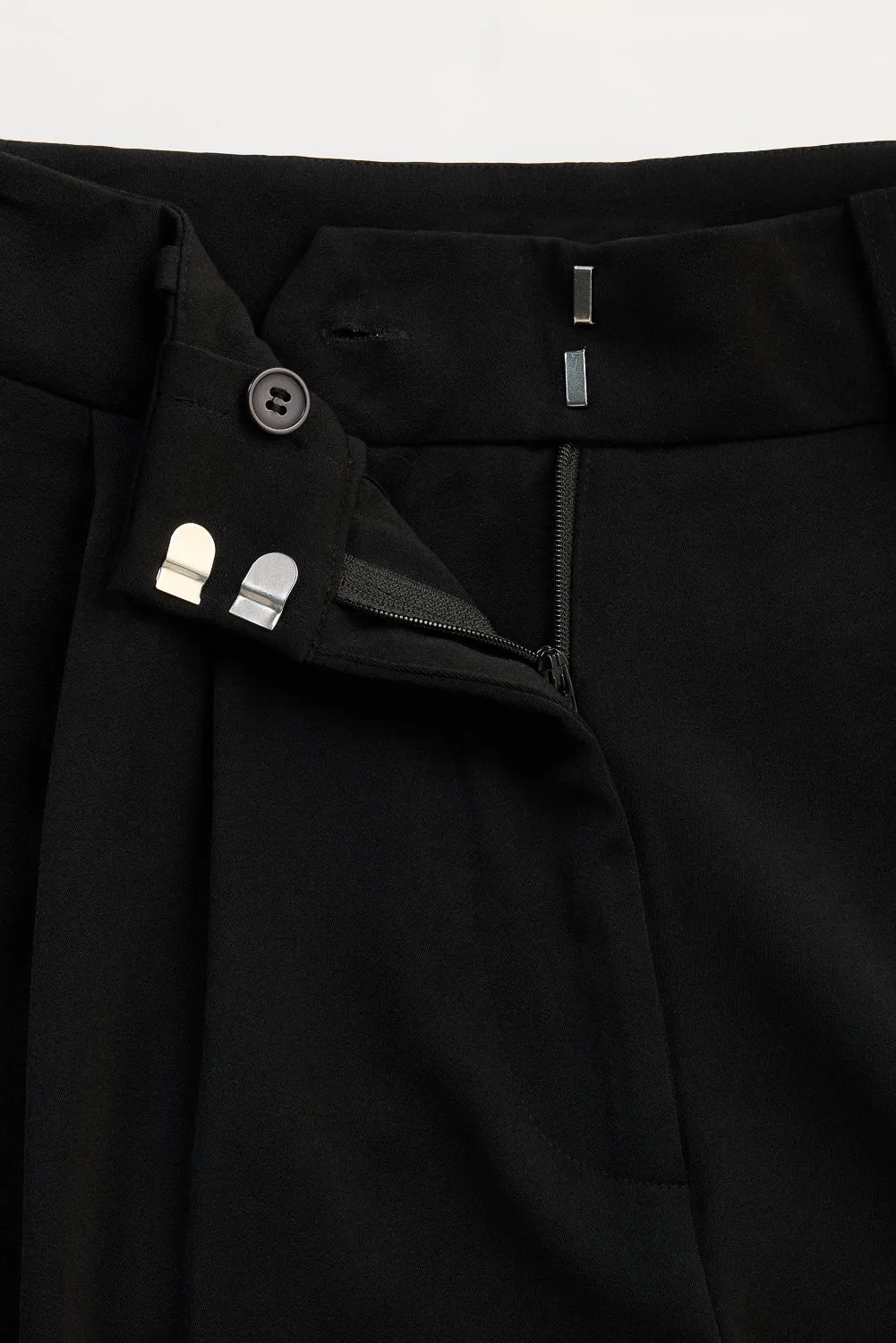 Still Black Adjustable Korean Pants