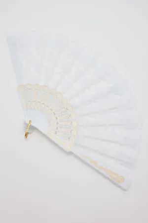 Token Couturier Handheld Lace Fan White