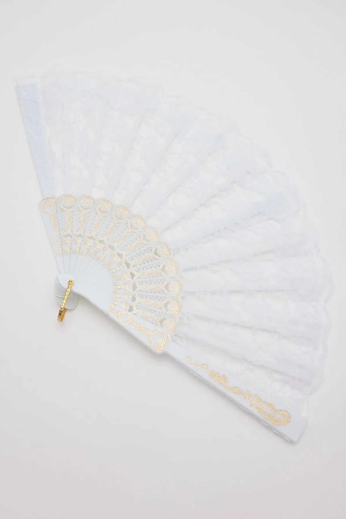 Token Couturier Handheld Lace Fan White