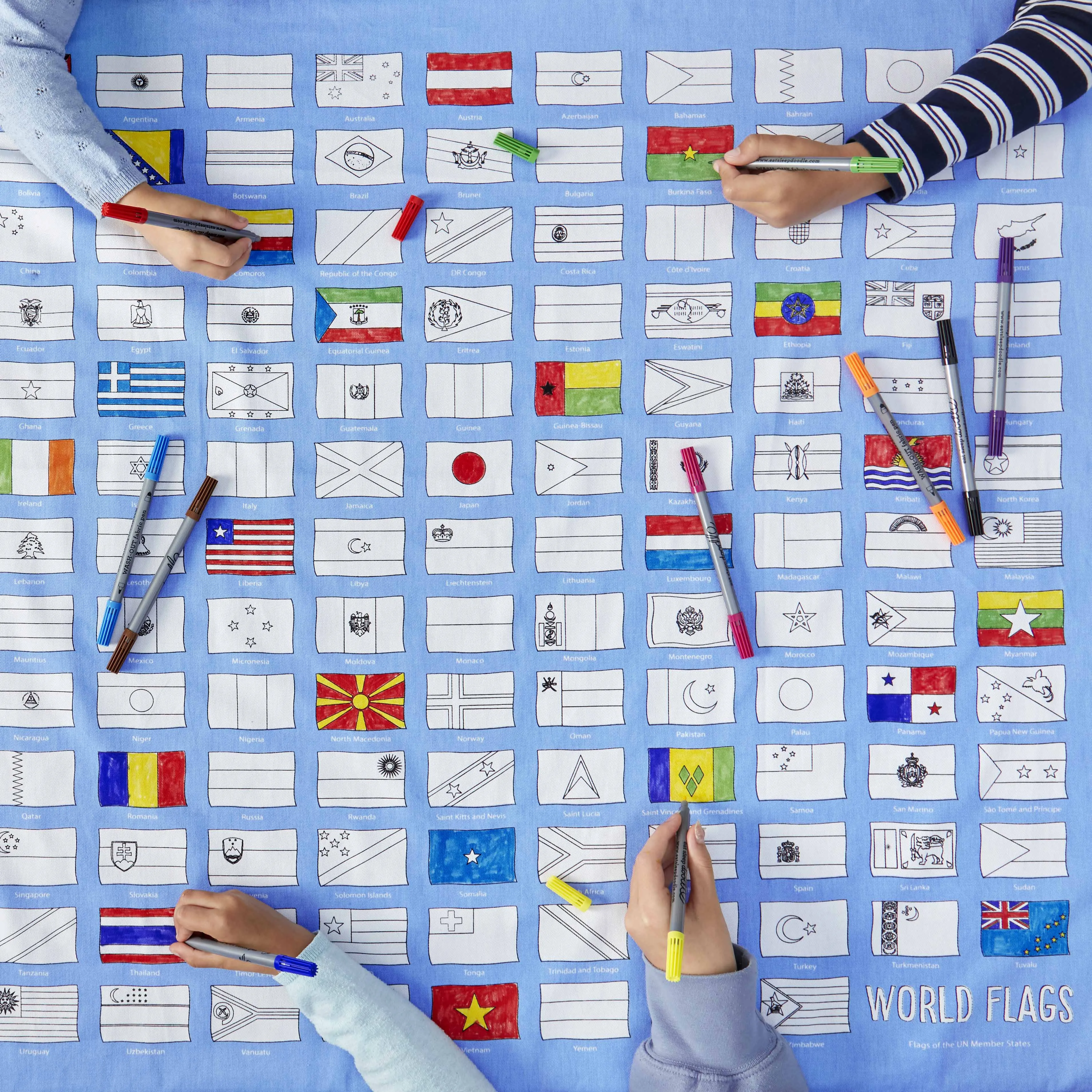 world flags tablecloth