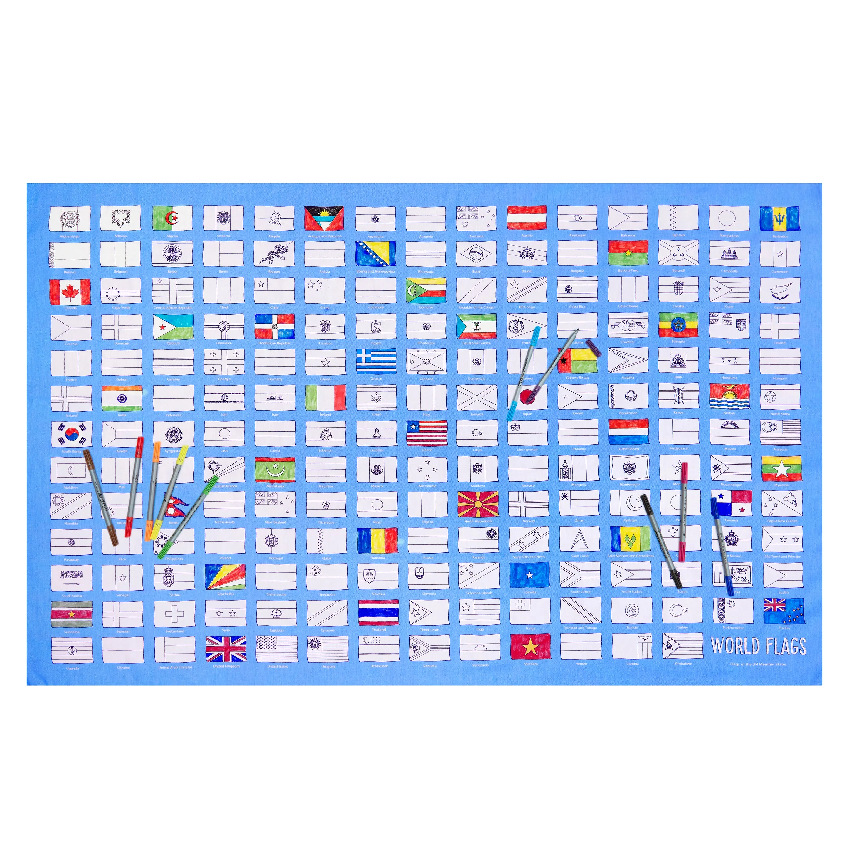 world flags tablecloth